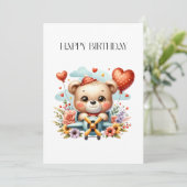 Teddybär-Pilot-Birthday (Stehend Vorderseite)