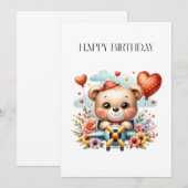 Teddybär-Pilot-Birthday (Vorne/Hinten)