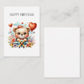 Teddybär-Pilot-Birthday Begleitkarte (Vorne/Hinten)