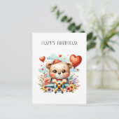 Teddybär-Pilot-Birthday Feiertagspostkarte (Stehend Vorderseite)