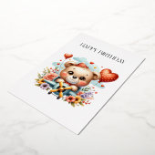 Teddybär-Pilot-Birthday Folieneinladung (Gedreht)