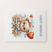 Teddybär-Pilot-Birthday Puzzle (Horizontal)