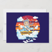 Teddybär-Pilot-Flugzeug-Kunst Einladung (Rückseite)