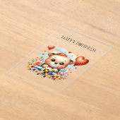 Teddybär-Pilot Geburtstag Acryleinladungen (Ablage )