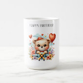 Teddybär-Pilot-Geburtstag Kaffeetasse (Mittel)