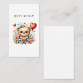 Teddybär-Pilot-Geburtstag Visitenkarte (Vorne/Hinten)