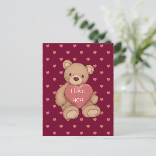 Teddybär Postkarte (Stehend Vorderseite)