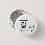 Teddybär + PU Button (Vorne & Hinten)