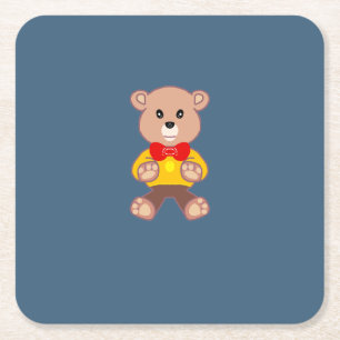 Teddybär rechteckiger pappuntersetzer