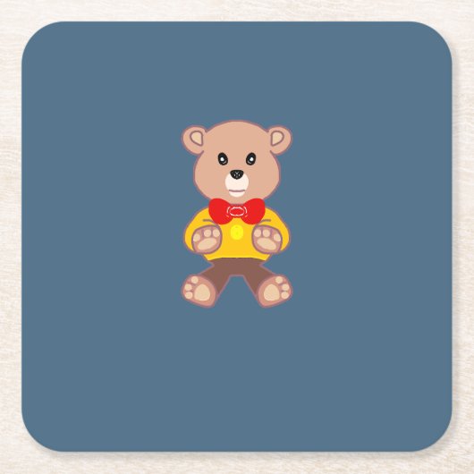 Teddybär rechteckiger pappuntersetzer (Vorderseite)