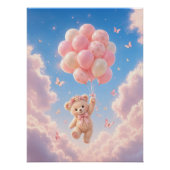 Teddybär rosa Ballons  Poster (Vorderseite)