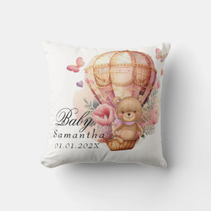 Teddybär Rosa Heißluftballon Baby-Wurfkissen Kissen