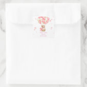 TEDDYBÄR ROSA QUADRATISCHER AUFKLEBER (Tasche)