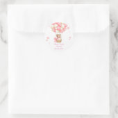 TEDDYBÄR ROSA RUNDER AUFKLEBER (Tasche)