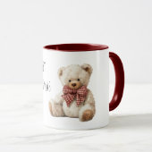 Teddybär roter Bogen Weihnachten Tasse (VorderseiteRechts)