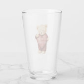 Teddybär rotes Herz Glas (Rückseite)