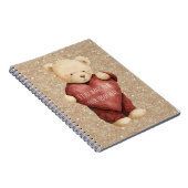 Teddybär rotes Herz Notizblock (Rechte Seite)