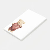 Teddybär rotes Herz Post-it Klebezettel (angewinkelt)