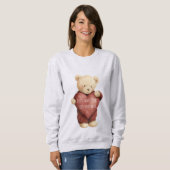 Teddybär rotes Herz Sweatshirt (Vorne ganz)