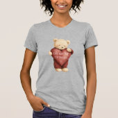 Teddybär rotes Herz T-Shirt (Vorderseite)