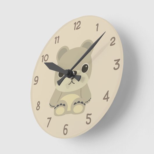 Teddybär Runde Wanduhr (Winkel)
