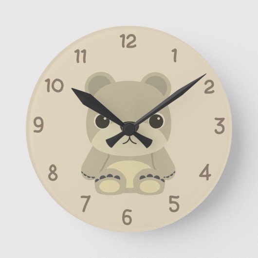 Teddybär Runde Wanduhr (Vorderseite)