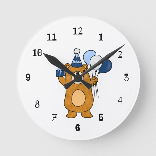 Teddybär Runde Wanduhr (Vorderseite)