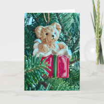 Teddybär-Schmuck-Weihnachtskarte