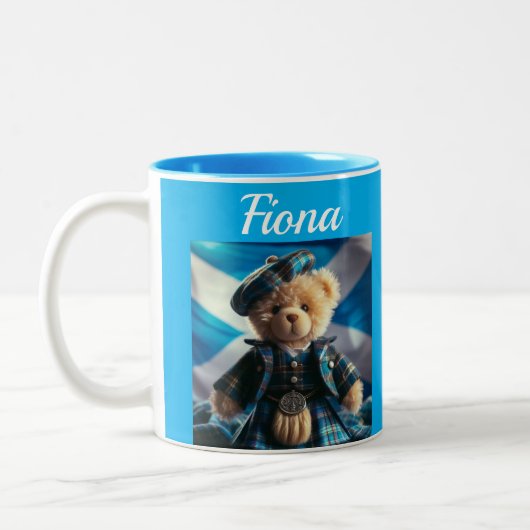 Teddybär schottischer Becher Zweifarbige Tasse (Links)