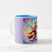 TEDDYBÄR SCHWEBEND ~ ZWEIFARBIGE TASSE (Vorderseite Links)