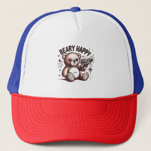 Teddybär sehr glücklich truckerkappe