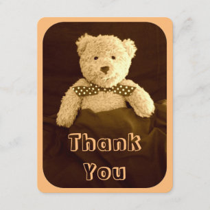 Teddybär-Sepia-Ton-Baby-Shower-Dankeskarten Dankeskarte