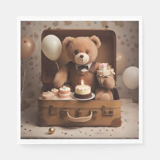 Teddybär Serviette (Vorderseite)