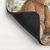 Teddybär starrt auf eine wachsende Margerite Mousepad (Ecke)