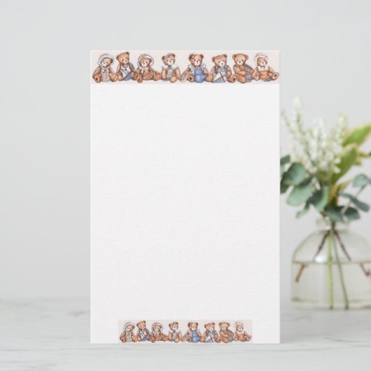 Teddybär stationär briefpapier (Stehend Vorderseite)
