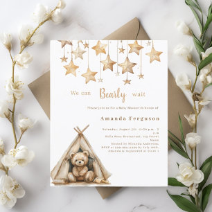 Teddybär Sterne Zelt Boho Baby Shower Einladung
