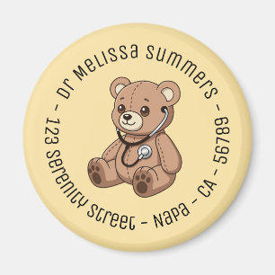 Teddybär-Stethoskop Kinderarzt Rund Gelb Magnet