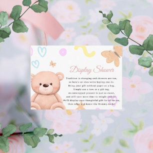 Teddybär süße rosa Display Dusche Begleitkarte