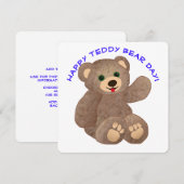 Teddybär-Tag Einladung (Vorne/Hinten)