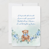 Teddybär-Taufe Einladung (Rückseite)