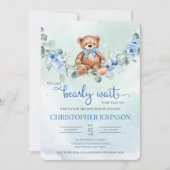 Teddybär-Taufe Einladung (Vorderseite)