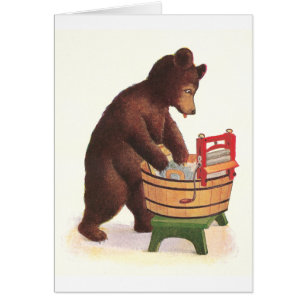 Teddybär tut die Wäscherei