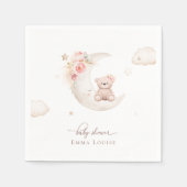 Teddybär über der neutralen Mond-Babydusche Serviette (Vorderseite)