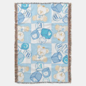 Teddybär überprüftes Muster Decke (Vorderseite Vertikal)