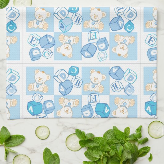 Teddybär überprüftes Muster Geschirrtuch (Gefaltet)