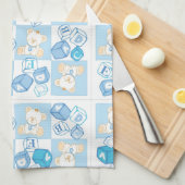 Teddybär überprüftes Muster Geschirrtuch (Viertel Falte)