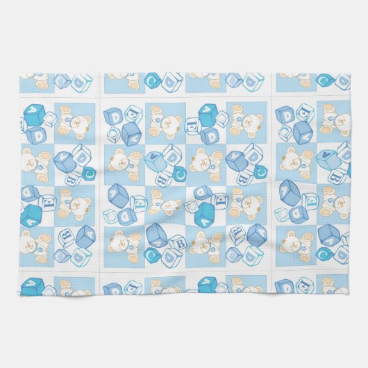 Teddybär überprüftes Muster Geschirrtuch (Horizontal)