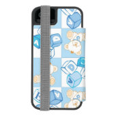 Teddybär überprüftes Muster Incipio iPhone Geldbeutel-Hülle (Folio Rückseite)