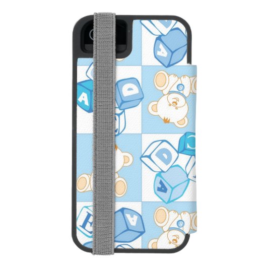 Teddybär überprüftes Muster Incipio iPhone Geldbeutel-Hülle (Folio Rückseite)