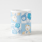 Teddybär überprüftes Muster Jumbo-Tasse (Vorderseite)